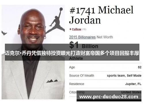 迈克尔·乔丹凭借独特投资眼光打造财富帝国多个项目回报丰厚